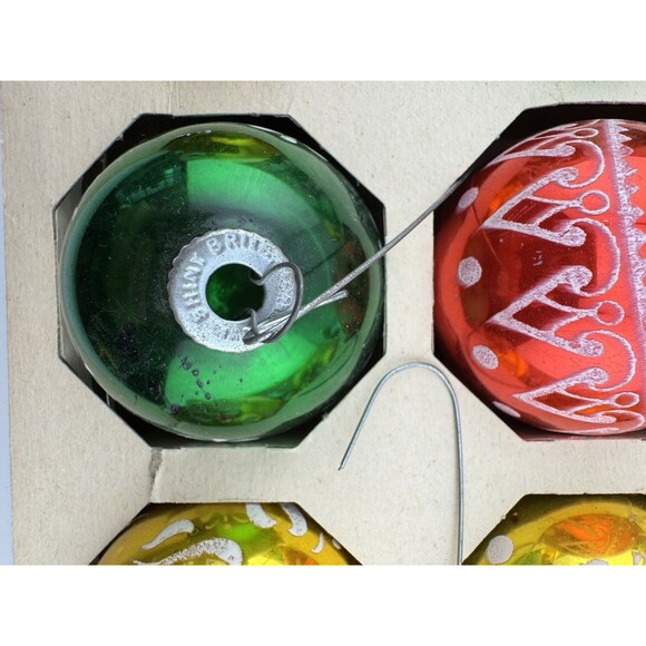Shiny Brite Vintage Glass Christmas Tree Ornaments Original Box Holiday - Picture 2 of 7